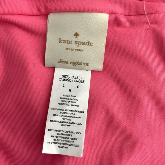 Kate Spade Swim Bikini Meadow Pink Scalloped Hipster Bottom L - Picture 4 of 9